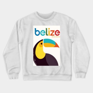 Belize, The Toucan, Travel Poster Crewneck Sweatshirt